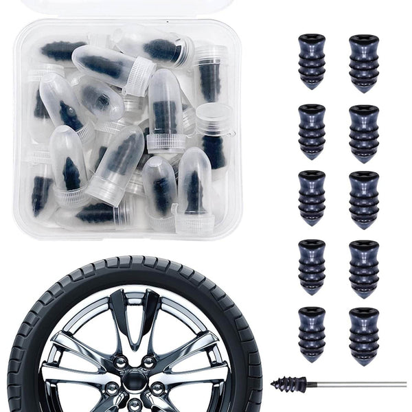 Tire Repair Rubber Nail Car Tire Repair Nails Tire Repair Rubber Screws, Black (10 Pcs Set) - dailyneed.life