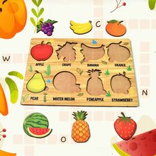 Wooden Fruits Puzzle Learning Educational Board (1 Set / 28×20 Cm) - dailyneed.life