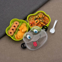 Double Layer Froggy Shape Lunch Box with Spoon (1 Pc / Mix Color) - dailyneed.life