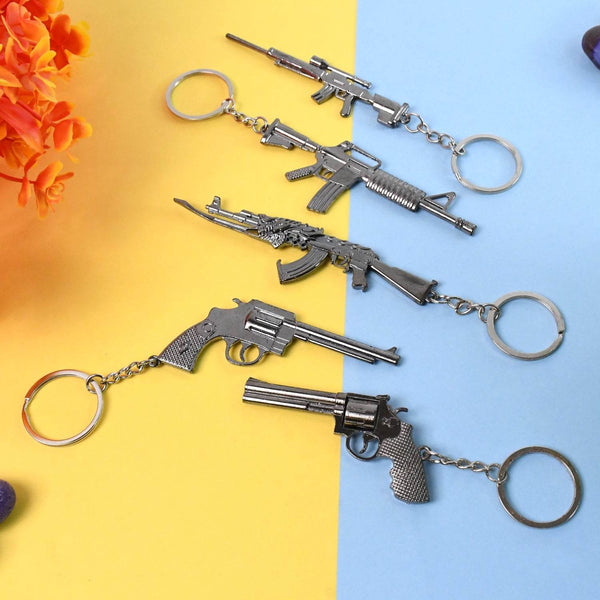 Mix Design Metal Gun Keychain With Case (1 Pc / Mix Design) - dailyneed.life