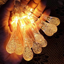 Decorative LED Lighting Chain with Crystal Water Drop Bulbs Approx 3 Mtr (1 Pc) - dailyneed.life
