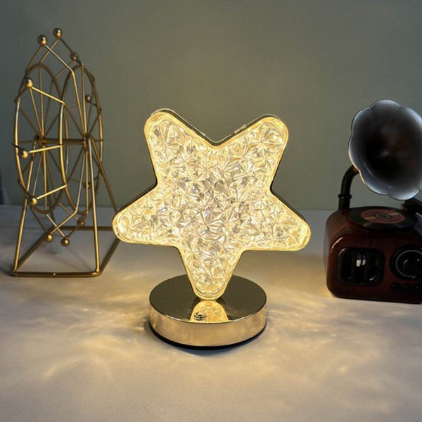 Star Crystal Diamond Touch Lamp – USB Rechargeable, 3-Way Dimmable - dailyneed.life