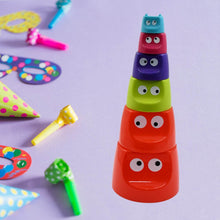 Monster Cups - Activity Toy for Babies 5+ Months Plastic Multicolor Infant & Preschool Toys Develops Motor & Reasoning Skills Birthday Gifts for Boys Girls Age 5+ Months Kids (1 Set) - dailyneed.life