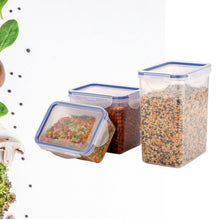 Classics Rectangular Plastic Airtight Food Storage Containers with Leak Proof Locking Lid Storage container set of 3 Pc( Approx Capacity 500ml,1000ml,1500ml, Transparent) - dailyneed.life
