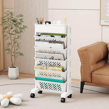 Movable Bookshelf, Large Capacity Rotatable Plastic Rolling Organization Shelf / Rack - dailyneed.life