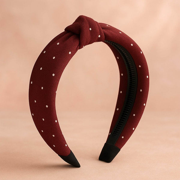 Women's Polka Dot Fabric Knot Hairband – Stylish & Comfortable (1 Pc) - dailyneed.life