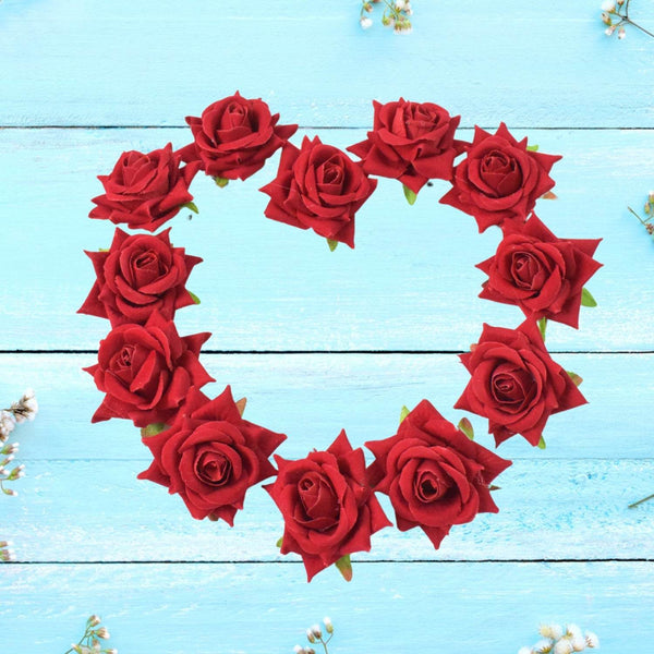 Flower Rose Hair Pin / Clip Velvet Flower Design (12 pcs Set / Red Color Only), Hair accessories - dailyneed.life