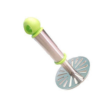 Ganesh Potato / Pav Bhaji Masher with Plastic Handle, Silver & Plastic - Oval Pav Masher, Potato 1-Piece, Smasher Handle, Multicolor - dailyneed.life