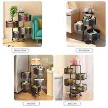 Metal Round High Quality Kitchen Trolley with Wheels (3 Layer / 1 Pc) - dailyneed.life