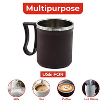 Coffee Mug with Lid and Handle-Plastic Covered Stainless Steel Mug (Random Color, Approx 200 ML) - dailyneed.life