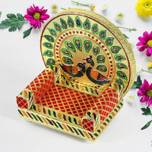 Meenakari Work Laddu Gopal Singhasan / Sihasan for Pooja Mandir Wooden Krishna Ladoo Bal Gopal Sofa Asan, Home Decorative Premium Look Decorative Singhasan Suitable For Home, Office, Restaurant (2 Pc Set) - dailyneed.life