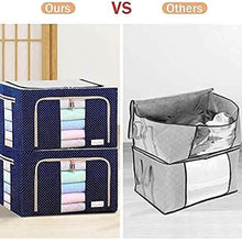 Foldable Steel Frame Clothes Living Storage Organizer Handled Bag - dailyneed.life