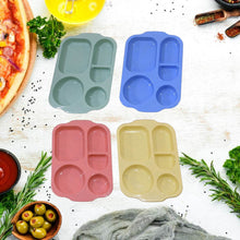 Divided Plates, 5 Compartments 32 CM Split Plates, Shatterproof Separating Plates For Kids And Adults, Microwave and Dishwasher Tableware Set, Multi-Colour, Modern (4 Pc Set) - dailyneed.life