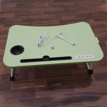 MultiPurpose Study Table Foldable Portable Notebook Bed Lap Desk Tray Stand Reading Holder with Coffee Cup Slot, Drawer, Fan, USB Cable & Light for Breakfast, Reading & Movie Watching (1 Pc Mix Color) - dailyneed.life