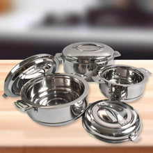 Royal Unique Hot Pot Stainless Steel Insulated Serving Casserole with Lid & Handle (3 pcs Set) - dailyneed.life