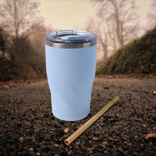 Stainless Steel Insulated Coffee Mug With Wooden Straw (350ml Approx) - dailyneed.life