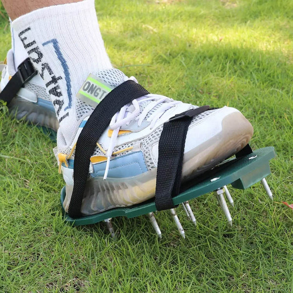 Lawn Aerator Sandals, Garden Grass Aerator Spiked Sandals Green Studded Shoes for Yard Patio Garden Excavation - dailyneed.life