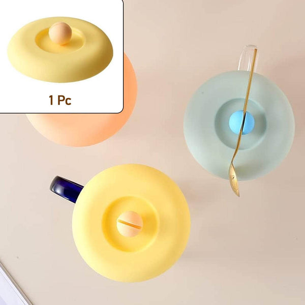 Cup / Mug Lid Dust Proof Silicone Rubber Airtight Seal (Cup & Spoon Not Included Only Lid/ 1 Pc) - dailyneed.life
