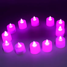 Pink Flameless LED Tealights, Smokeless Plastic Decorative Candles - Led Tea Light Candle For Home Decoration , Diwali (Pack Of 12pc) ( Diya , Divo , Diva , Deepak , Jyoti) - dailyneed.life