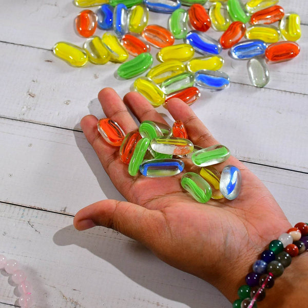 Glass Gem Stone, Flat Round Marbles Pebbles for Vase Fillers, Attractive pebbles for Aquarium Fish Tank. - dailyneed.life