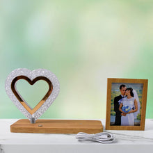 Heart Shape Cystal Led Lamp & Photo Frame Night Lamp | Wedding Gift | love couple - dailyneed.life