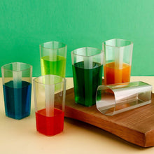 Unbreakable Stylish Transparent Square Design Water / Juice / Beer / Wine Tumbler Plastic Glass Set ( 300 ML, Pack of 6) - dailyneed.life
