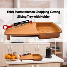 Thick Plastic Kitchen Chopping Cutting Slicing Tray with Holder - dailyneed.life