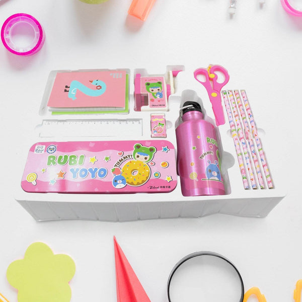 12-Piece Stationery Set: Pencil Box, Pencils, Erasers & More - dailyneed.life