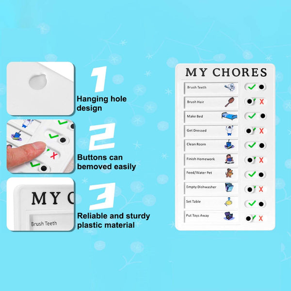 Portable My Chores Home Note Board Management Planning Memo Boards Reminding Time. (Size :- 20x12Cm) - dailyneed.life