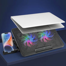 Laptop Cooler Cooling Pad with 2 Quiet Led Fans, Dual USB Ports, Portable Ultra Slim USB Powered 7 Heights Adjustable Laptop Stand for Gaming Laptop - dailyneed.life