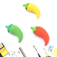 3D Fancy Colorful Chili Shape Erasers – Mini Novelty Eraser Set (3 Pc) - dailyneed.life