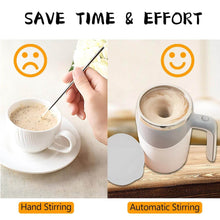 Stirring Coffee Mug | Magnetic Stirring Coffee Cup | Stainless Steel Mug for Milk | Travel Mixing Cup | Self Stirring Coffee Mug, Suitable for Coffee / Milk / Hot Chocolat | Battery Operated ( Battery Not Included) - dailyneed.life