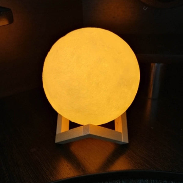 3D Moon Lamp with Color Changing Sensor Touch & Crystal Ball Stand - dailyneed.life