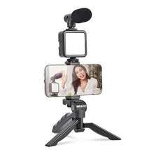 Vlogging Kit for Video Making with Mic Mini Tripod Stand, LED Light & Phone Holder Clip for Making Videos - dailyneed.life