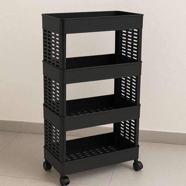 4-Layer Plastic Storage Rack with Wheels - dailyneed.life