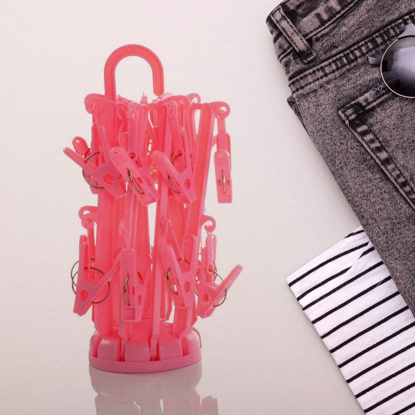 Plastic Foldable Underwear Hanging Dryer Clothes Clips Hanger Drying Rack, Clothes Hangers with 16 Clips, Clip Hanger Drip Hanger for Drying Underwear, Baby Clothes, Socks, Bras, Towel, Cloth Diapers, Gloves - dailyneed.life