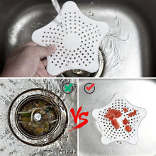 White Silicone Star Shaped Sink Filter Bathroom Hair Catcher Drain Strainers for Basin - dailyneed.life