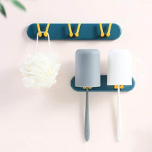 Toothbrush Holder Plastic Bathroom Accessories Organizer Wall Mounted Hanging Mount Shelf & Hooks (1pc) - dailyneed.life