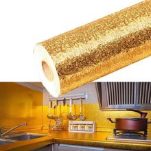 Oil Proof Sticker, Waterproof Self Adhesive Aluminum Foil Wallpaper (60 cm×200 Cm / Golden / 1 Pc) - dailyneed.life