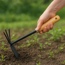 2 in 1 Double Hoe Gardening Tool with Wooden Handle - dailyneed.life