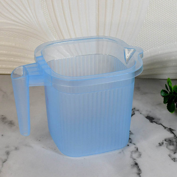 Plastic Square Transparent Bath Water Mug (1 Pc / 1000 ML / Mix Color) - dailyneed.life