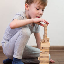 54 Pcs Blocks 4 Dices Wooden Tumbling Stacking Building - dailyneed.life
