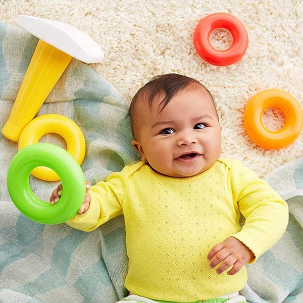 Plastic Baby Kids Teddy Stacking Ring Jumbo Stack Up Educational Toy 5pc - dailyneed.life