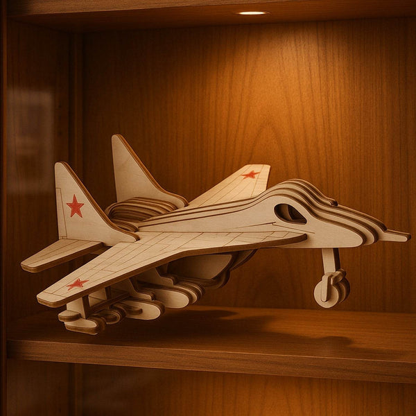 3D Wooden Fighter Jet Puzzle DIY Assembly Kit - dailyneed.life