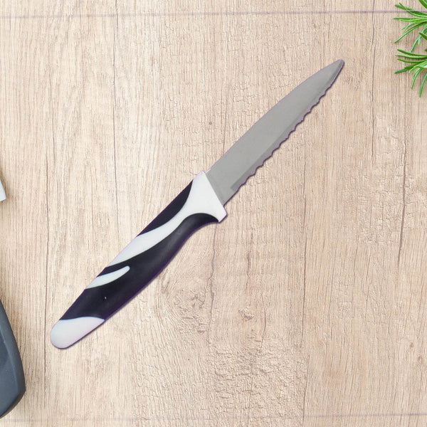 Ritu Stainless Steel Serrated Blade Zebra Kitchen Knife (1 Pc) - dailyneed.life