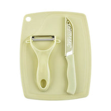Plastic Kitchen Peeler - Green & Classic Stainless Steel 3-Piece Knife Set Combo - dailyneed.life