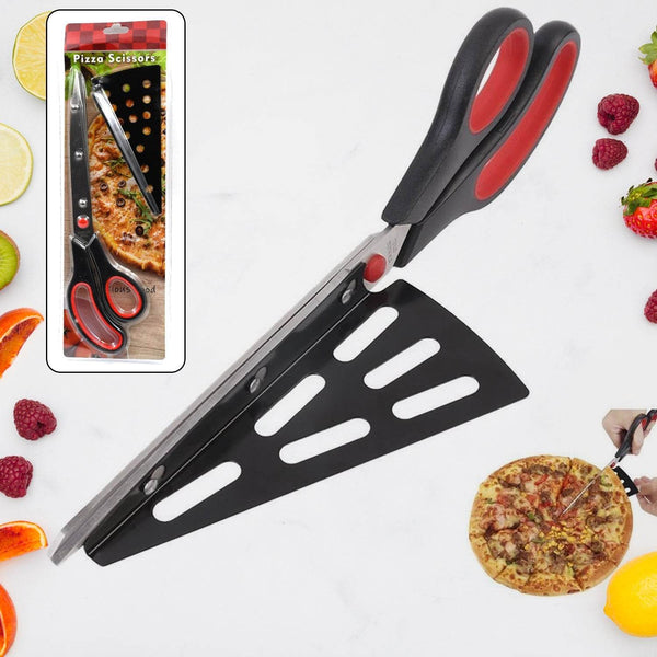 Stainless Steel Pizza Cutter Scissors Plastic Handle with Removable Spatula - dailyneed.life