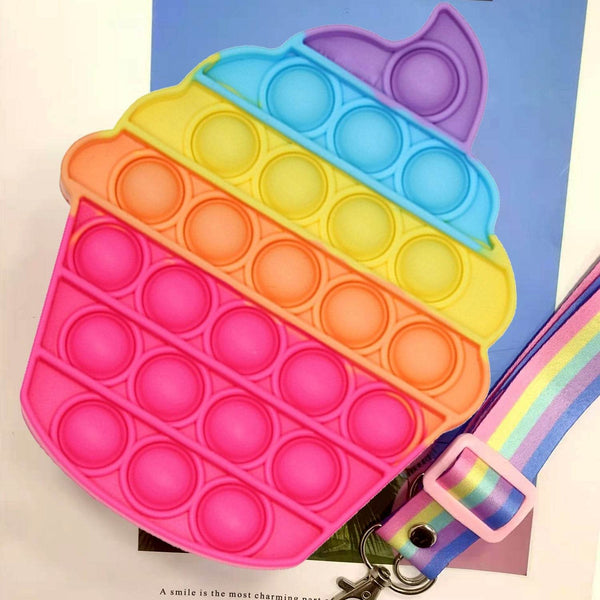 Ice Cream Softy- Fidget ping Sounds Toy, BPA Free Silicone, Push Bubbles Toy for Autism Stress Reliever, Sensory Toy It Toy - dailyneed.life