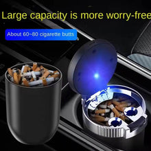 Portable Car Ashtray with Lid and Blue LED Light (1 Pc) - dailyneed.life