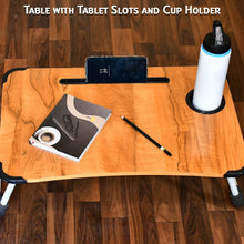 Laptop Table Foldable Portable Notebook Bed Lap Desk Tray Stand Reading Holder with Coffee Cup Slot for Breakfast, Reading & Movie Watching. - dailyneed.life